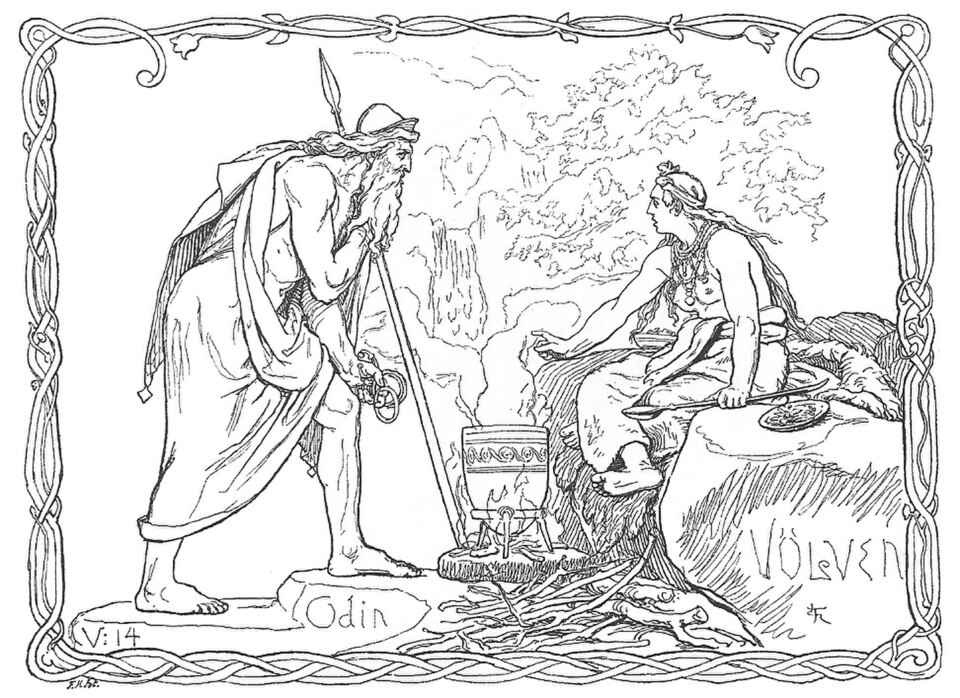 オーディンと巫女（1895年の挿絵）