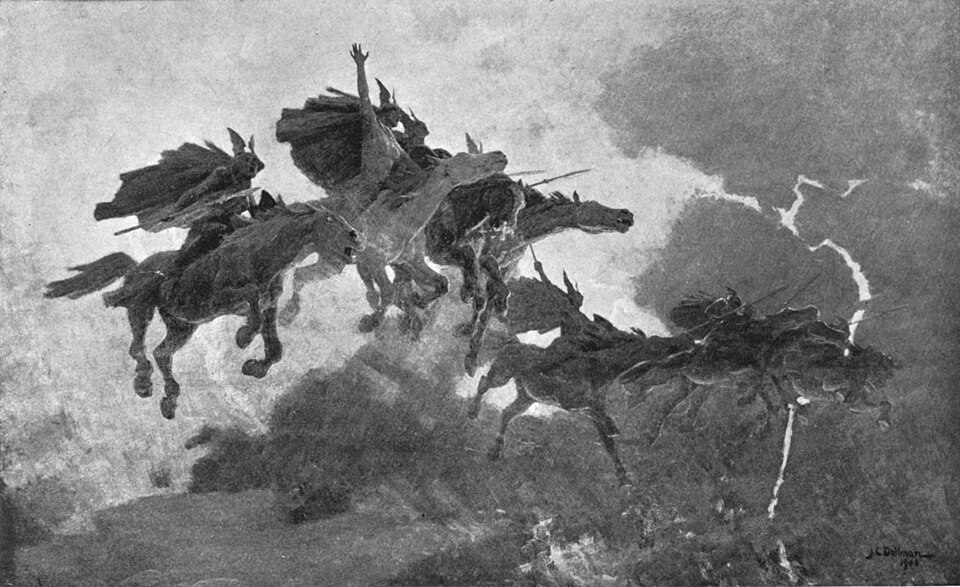 空を駆けるワルキューレたち（1909年の絵画）