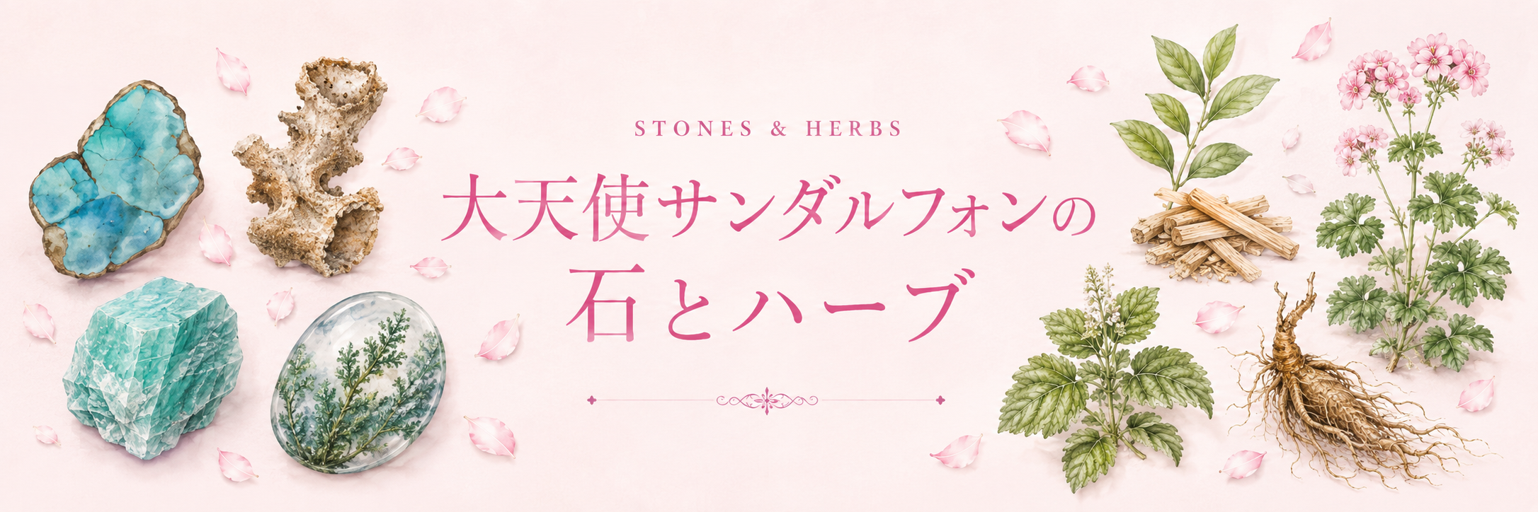 大天使サンダルフォンの石とハーブ