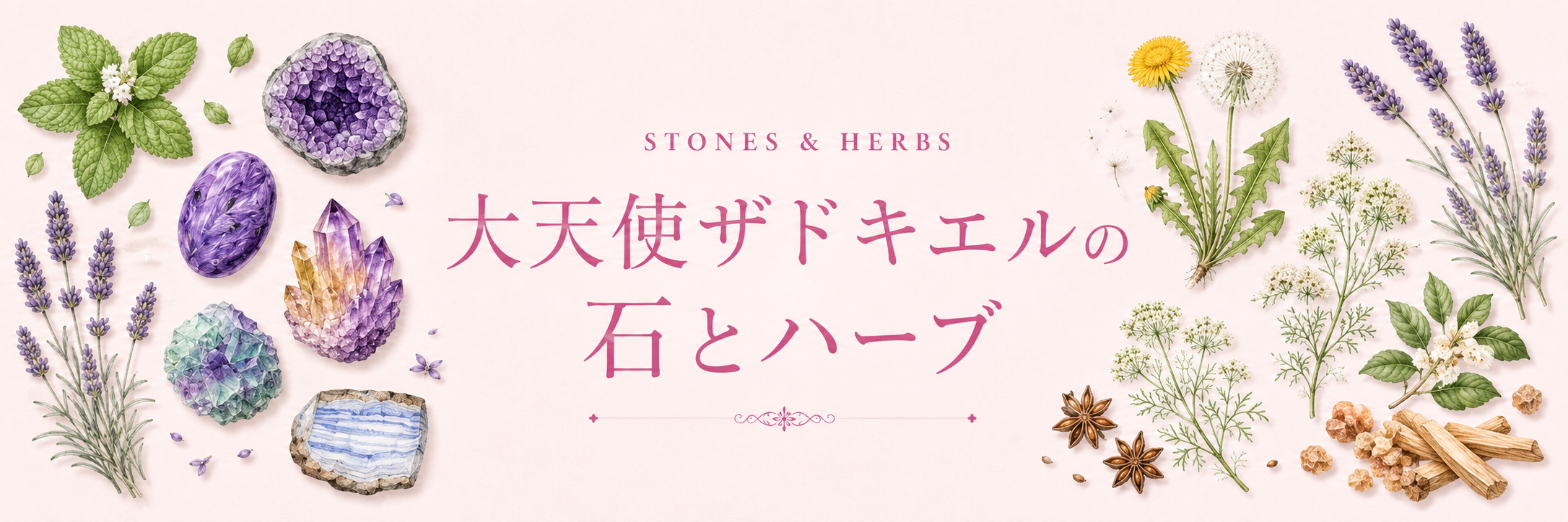 大天使ザドキエルの石とハーブ