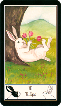 うさぎのタロット チューリップの３（3 of Tulips）