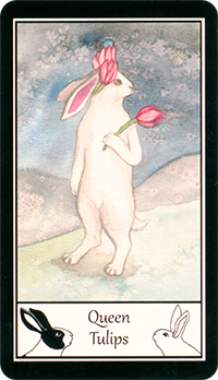 うさぎのタロット チューリップのクィーン（Queen of Tulips）
